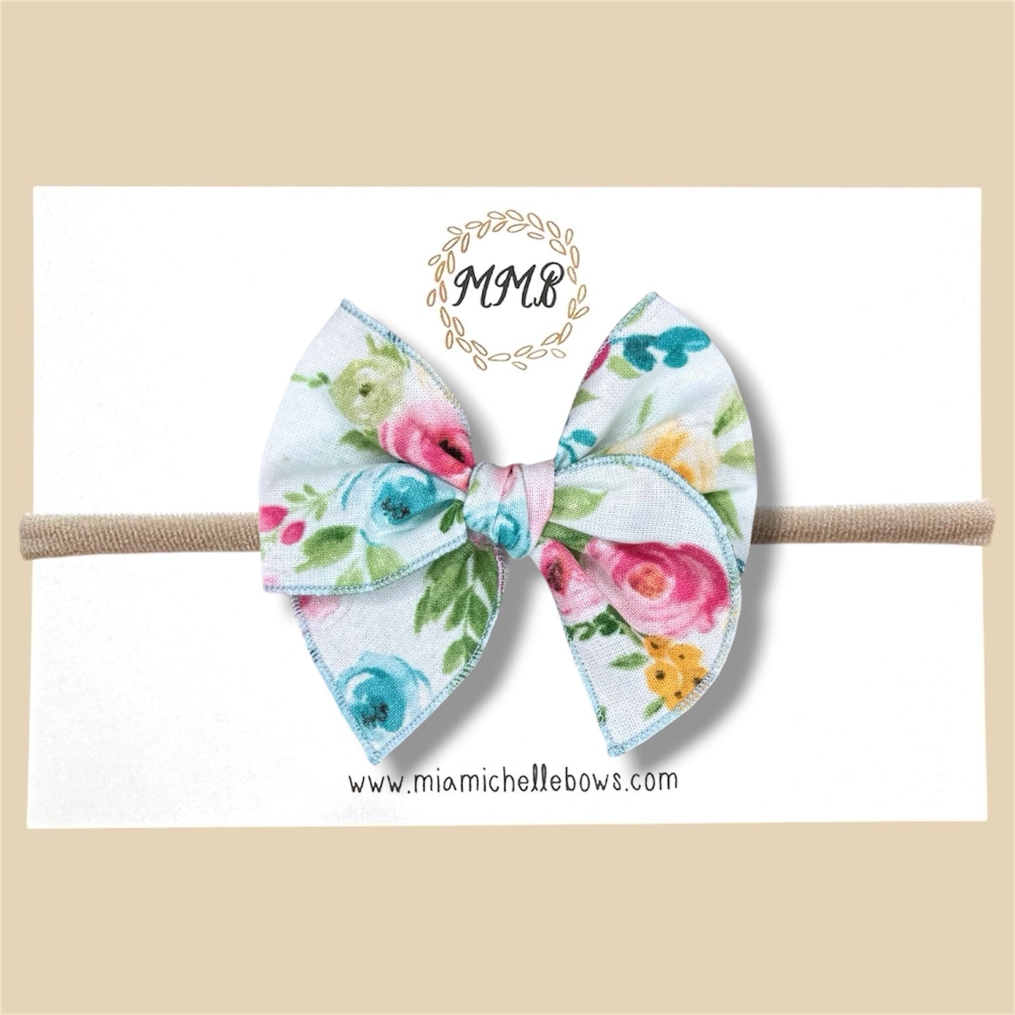 Seafoam Floral Fairytale Bow