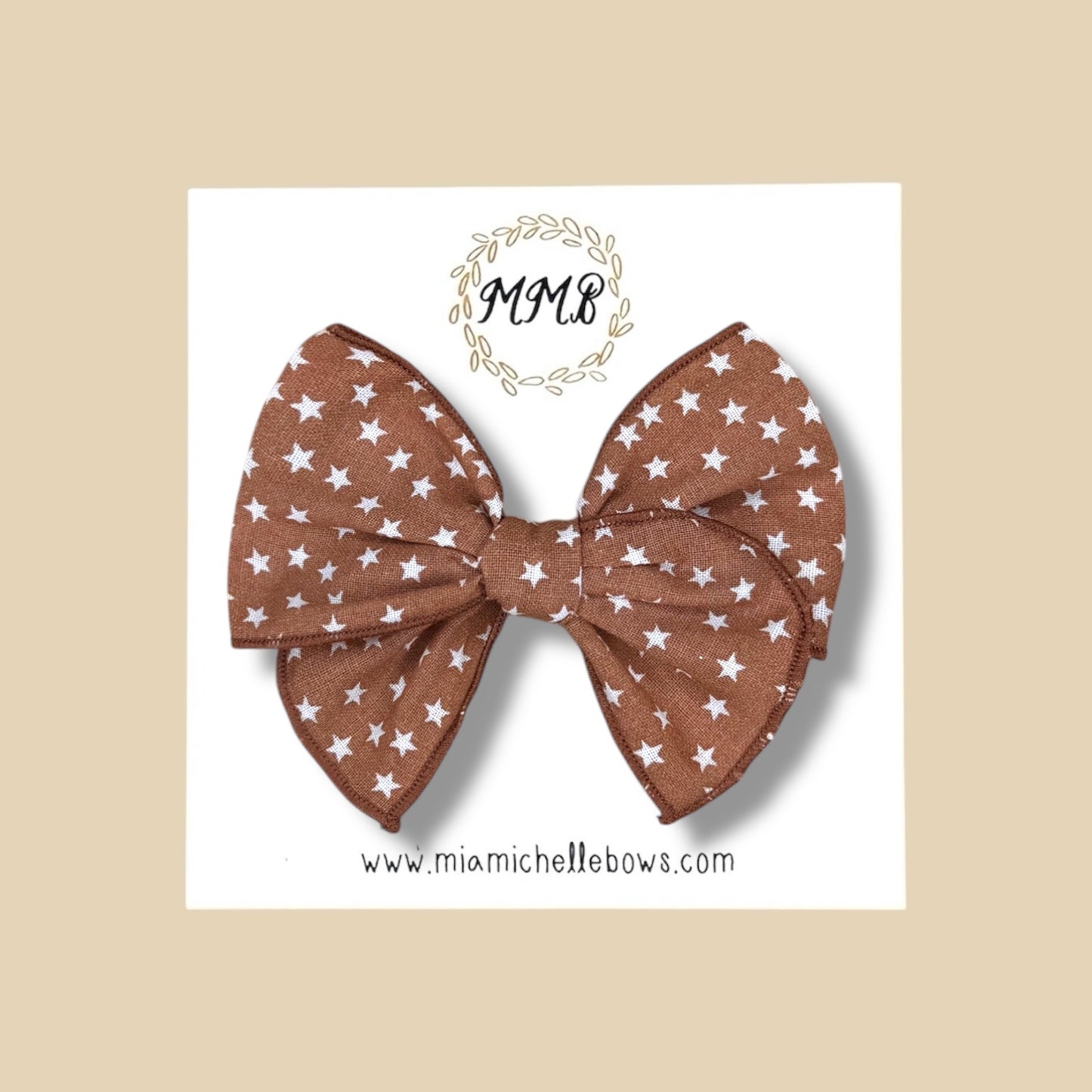 Brown Stars Fairytale Bow