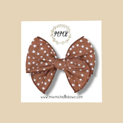 Brown Stars Fairytale Bow