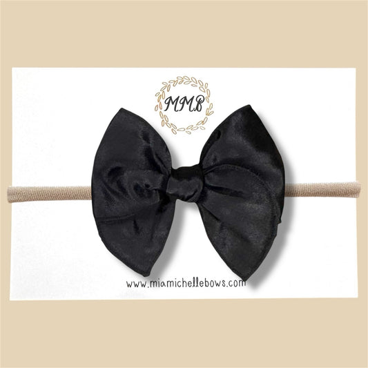 Black Satin Fairytale Bow
