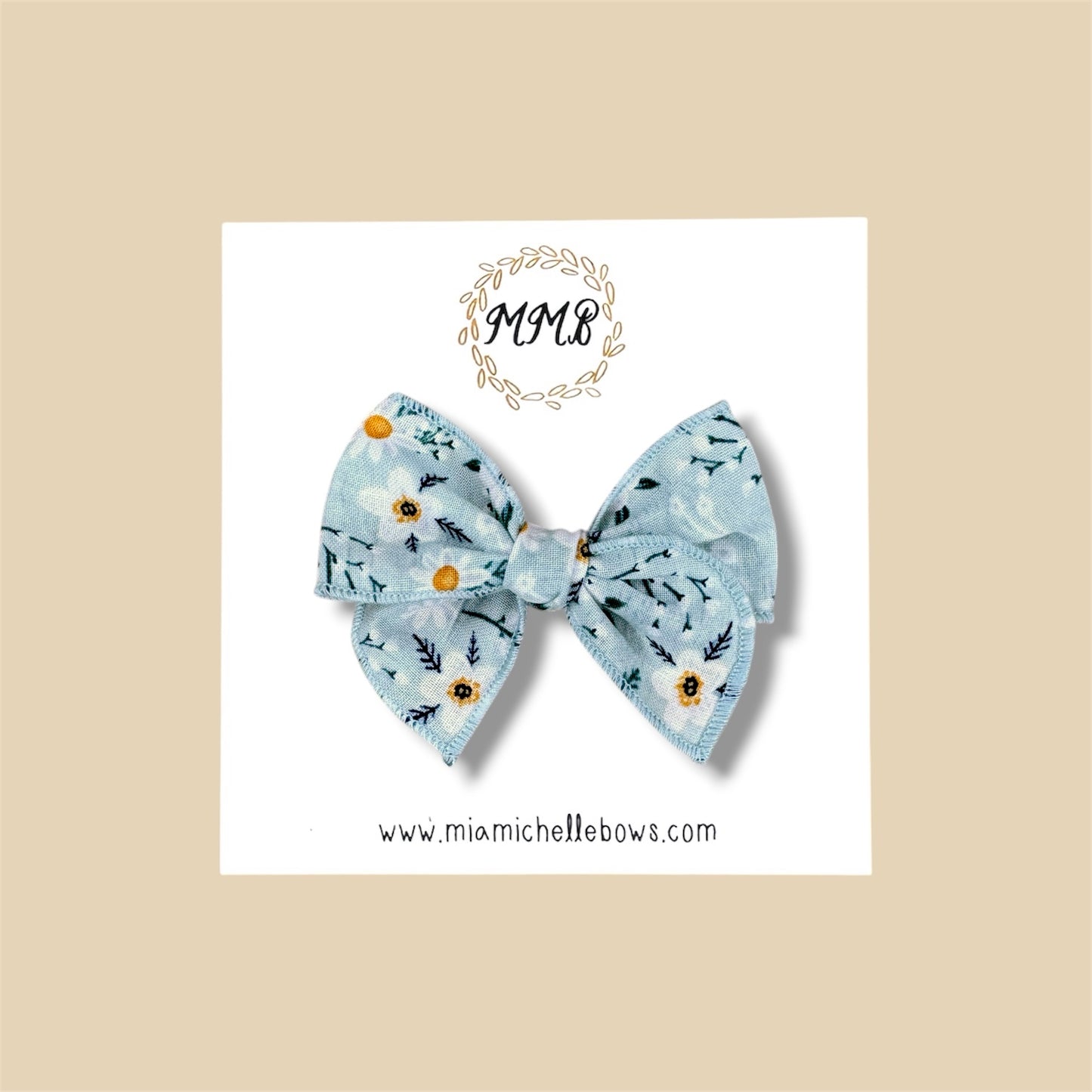 Mint Floral Fairytale Bow