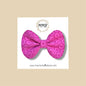 Bright Pink Honeycomb Genuine Leather Bow