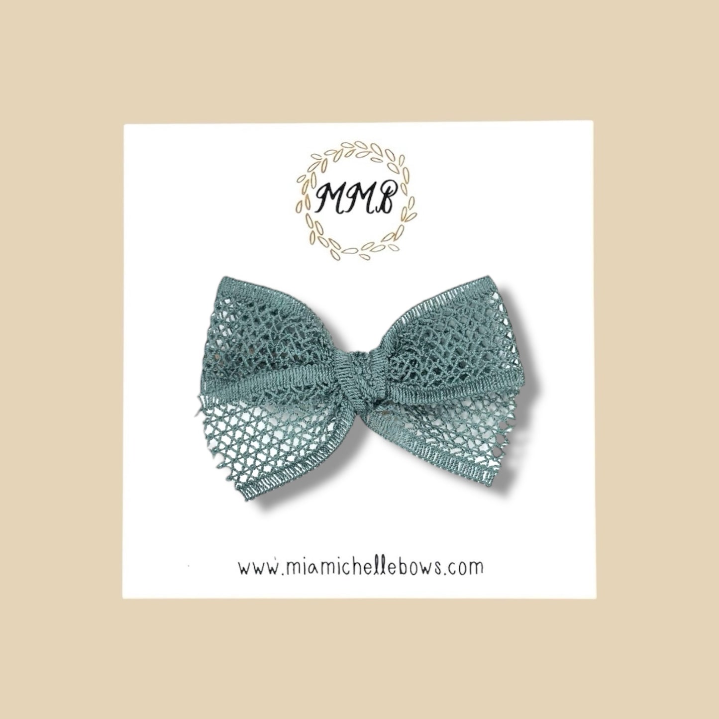 Lace Bow in Deep Teal