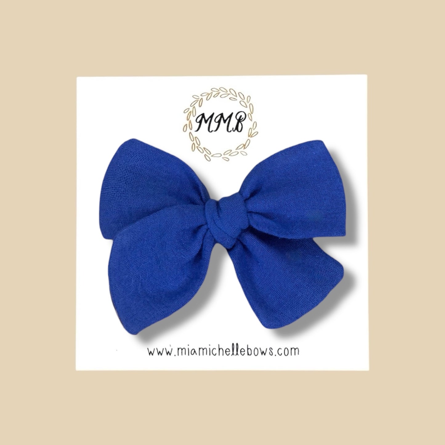 Hand-tied Gauze Bow in Blue