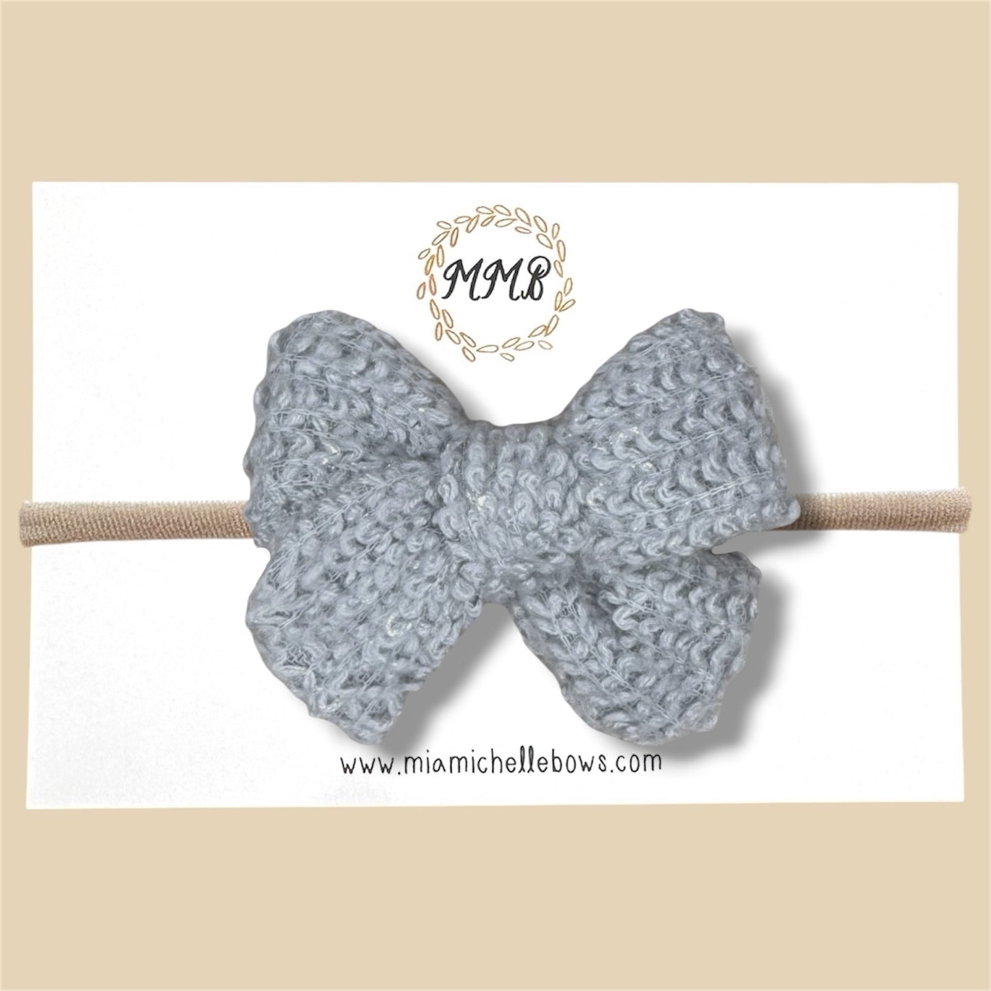 Silver Iced Sweater Bow