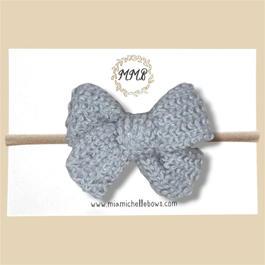 Silver Iced Sweater Bow