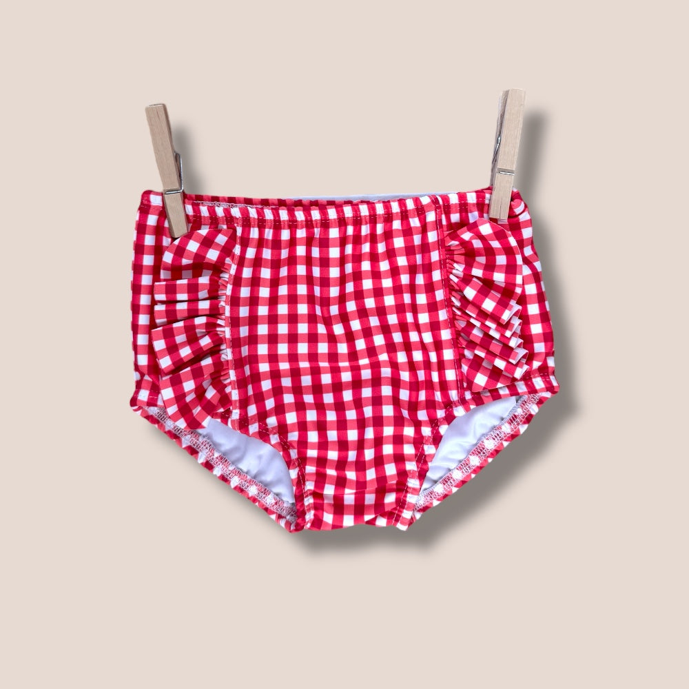 Handmade Red Gingham Swim Set