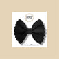 Matte Black ScallopedGenuine Leather Bow