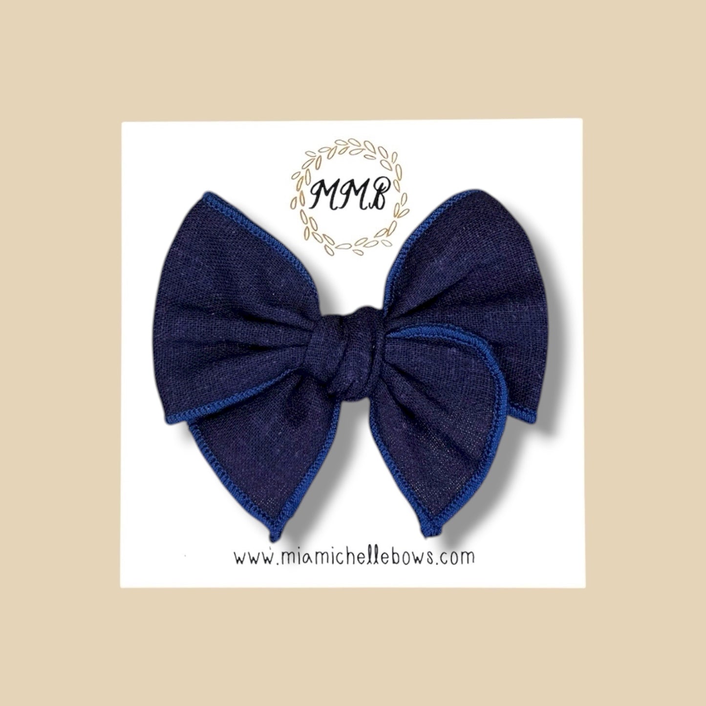 Navy Blue Denim Fairytale Bow