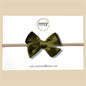 Velvet Bow in Olive