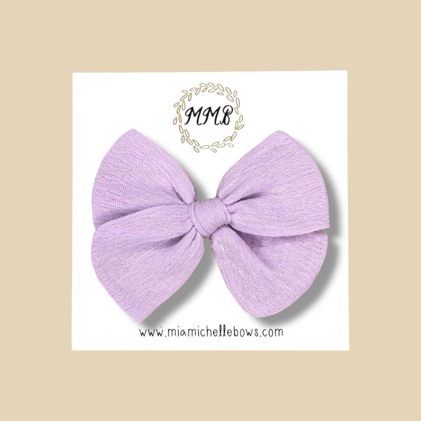 Hand-tied Gauze Bow in Lavender