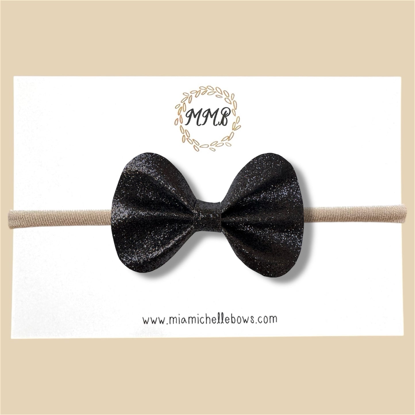 Black Shimmer Glitter Bow