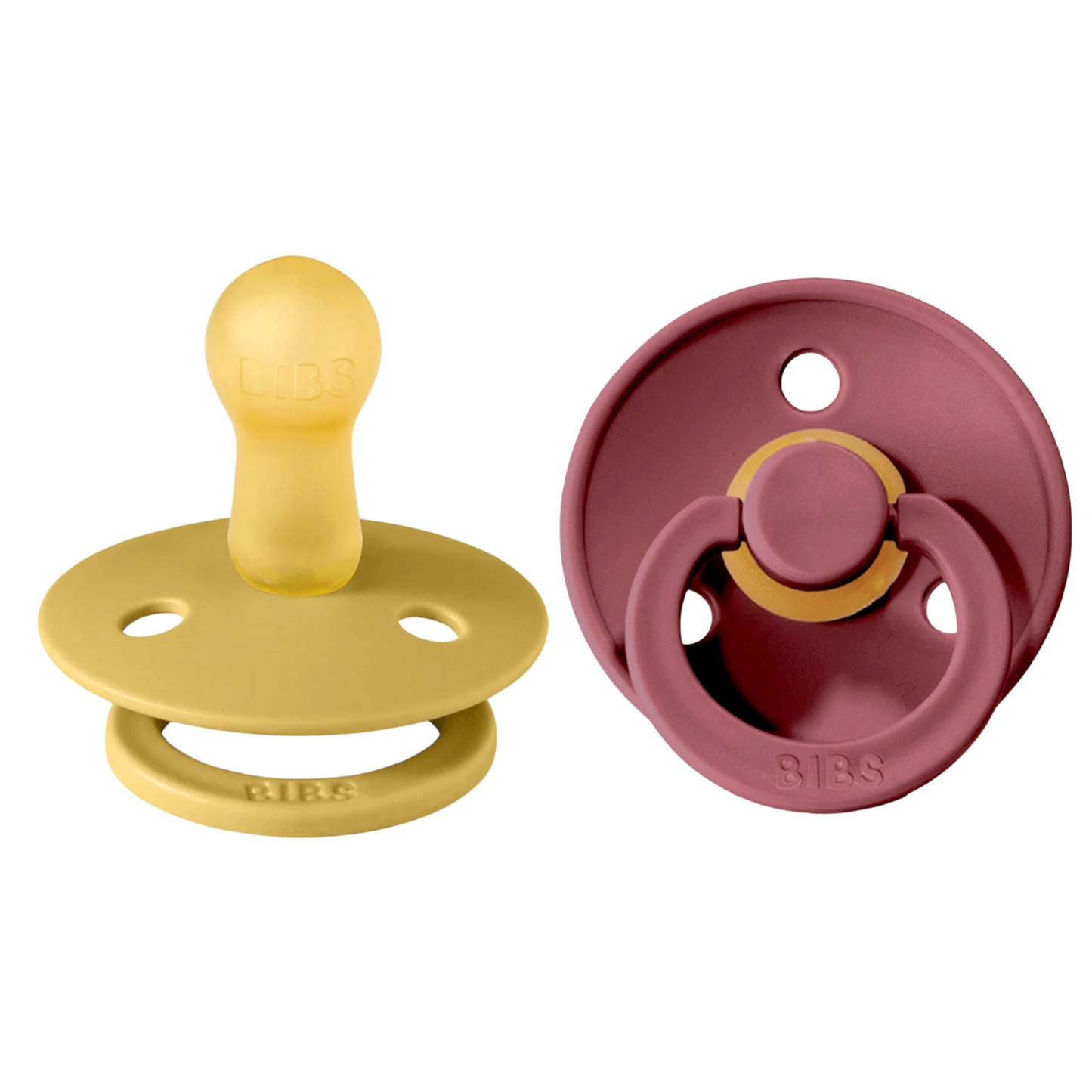 Bibs Colour Pacifier 2 Pack—Mustard & Woodchuck