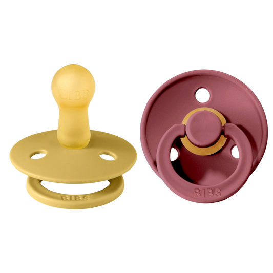 Bibs Colour Pacifier 2 Pack—Mustard & Woodchuck