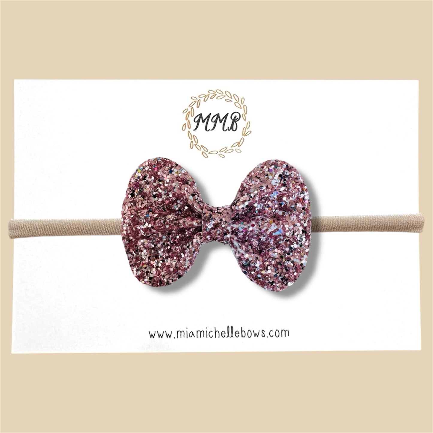 Metallic Blush Confetti Glitter Bow