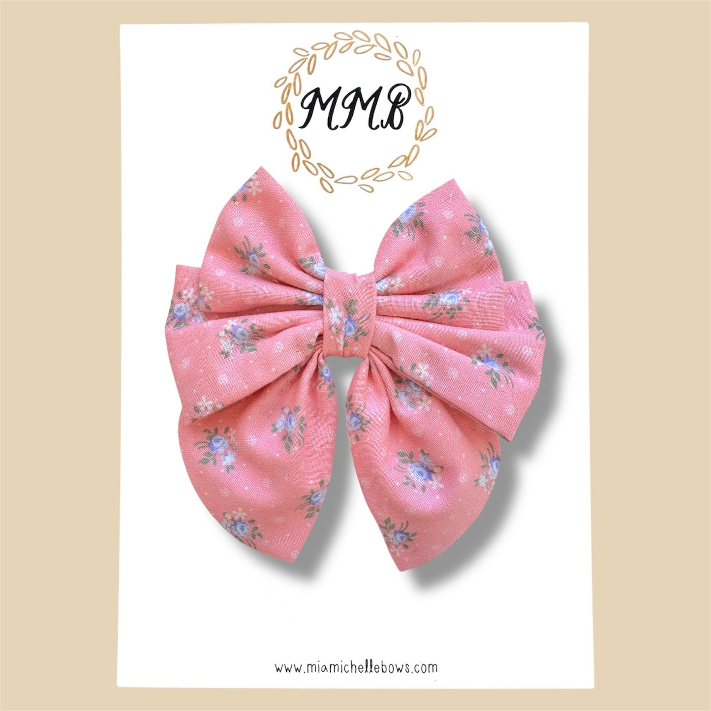 Pink Heirloom Floral Luxe Bow