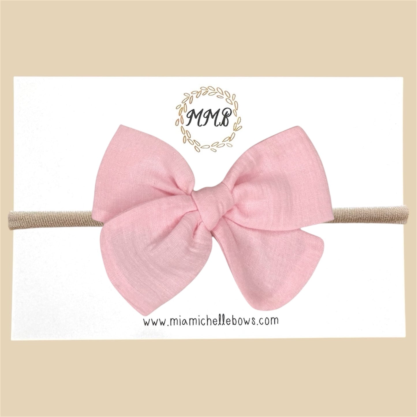 Hand-tied Gauze Bow in Pink