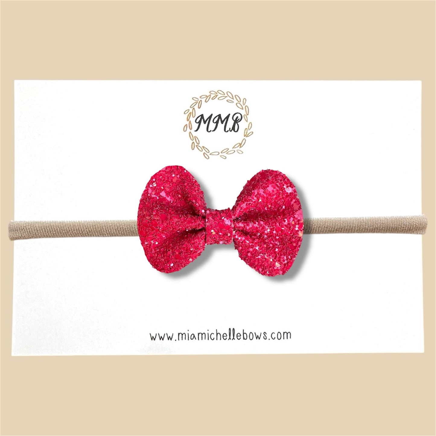 Bright Red Glitter Bow