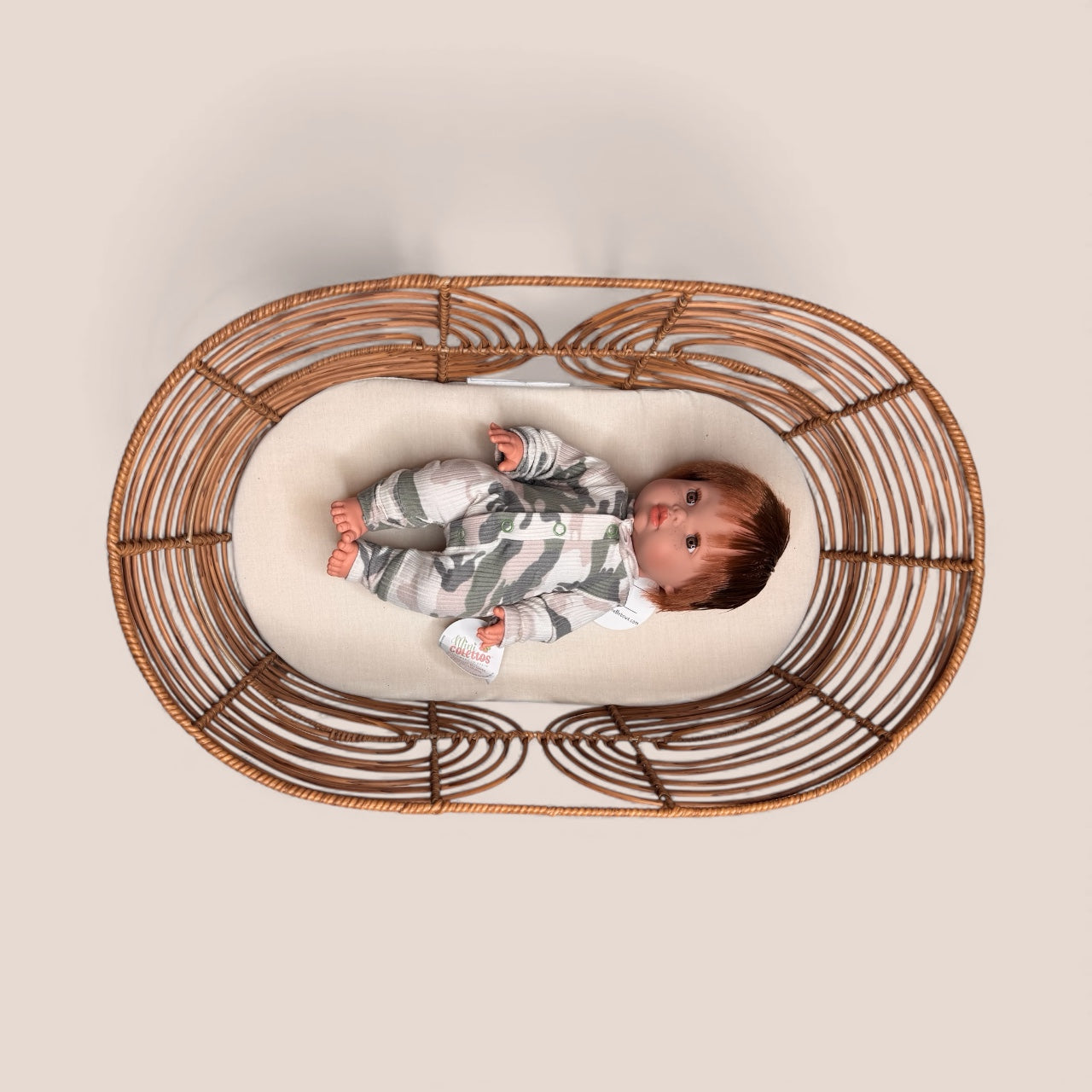 Bassinet- Faux Rattan Doll Furniture