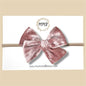 Crushed Velvet Bow in Blush