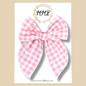 Peachy Pink Gingham Fairytale Bow