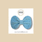 Bright Blue Honeycomb Genuine Leather Bow