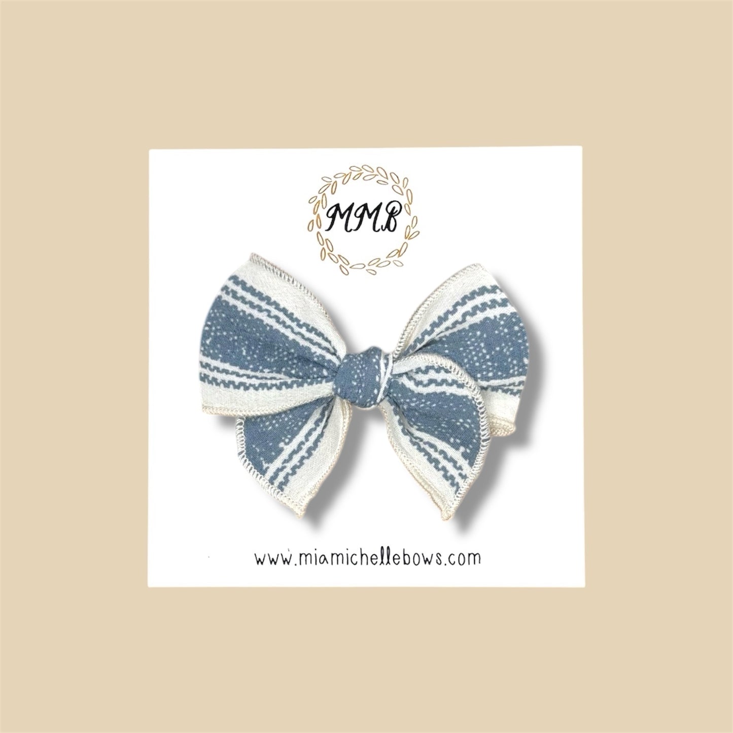 Chiffon Striped Blue Fairytale Bow