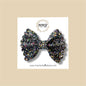 Black Confetti Scalloped Glitter Bow