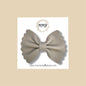 Taupe Scalloped Genuine Leather Bow