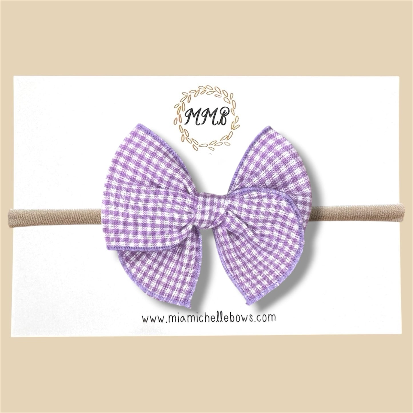 Lavender Gingham Fairytale Bow