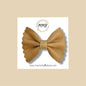 Tan Scalloped Genuine Leather Bow