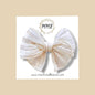 Sheer Neutral Striped Fairytale Bow