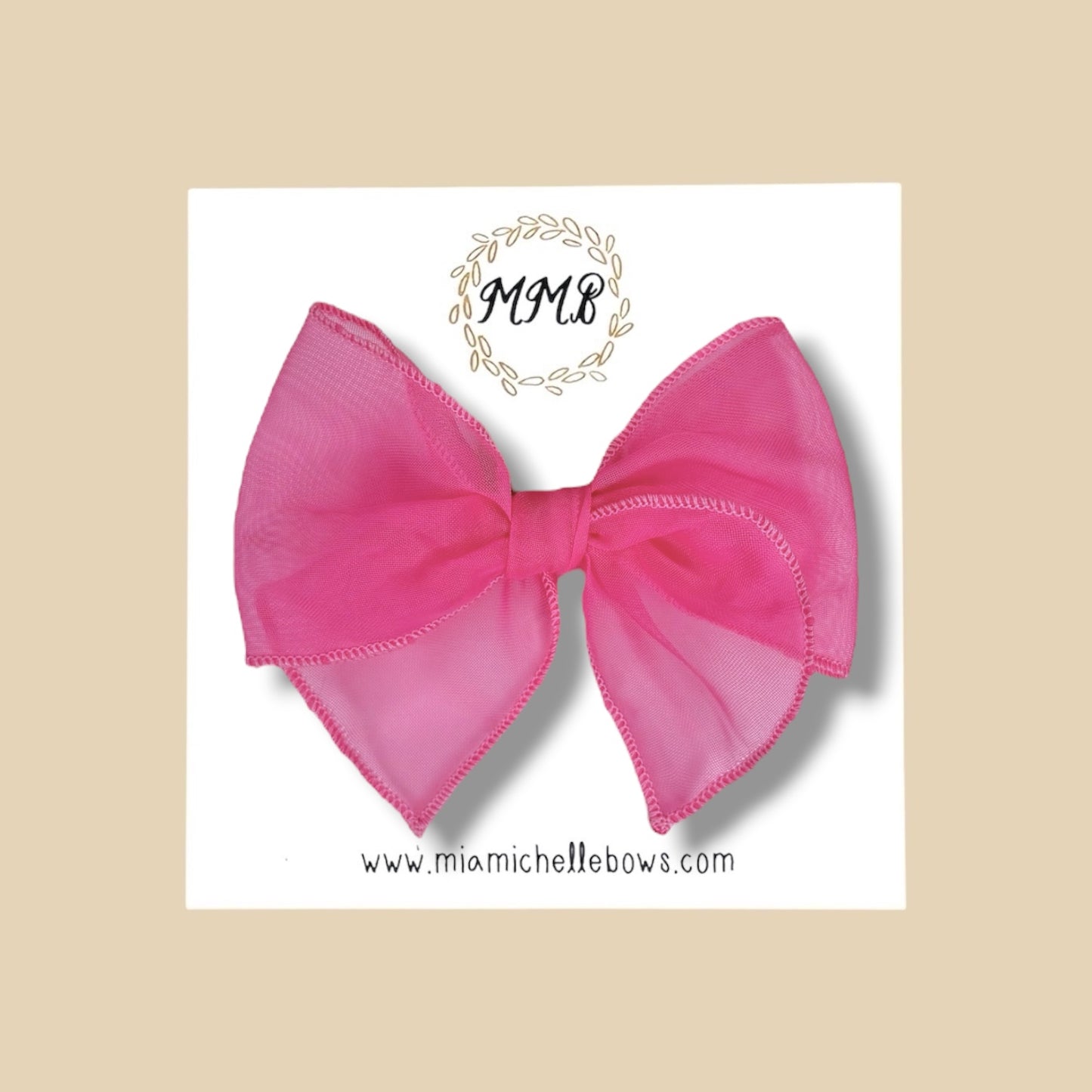 Sheer Bright Pink Fairytale Bow