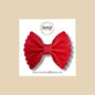 Red Pebbled Scalloped Genuine Leather Bow