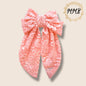Peachy Pink Lace Luxe Bow