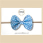 Baby Blue Polkadot Vegan Leather Bow