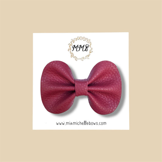 Cranberry Genuine Leather Bow