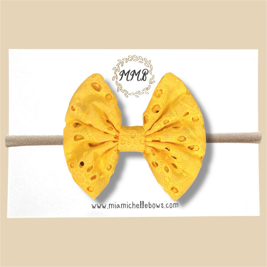 Yellow Eyelet Big Bow