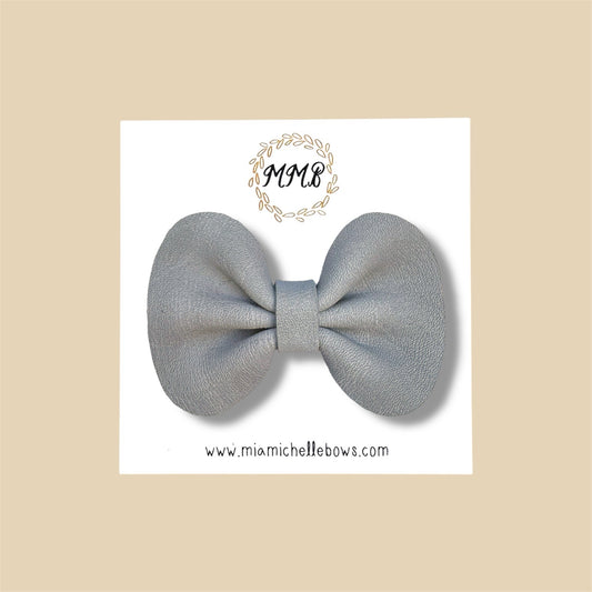 Gray Genuine Leather Bow