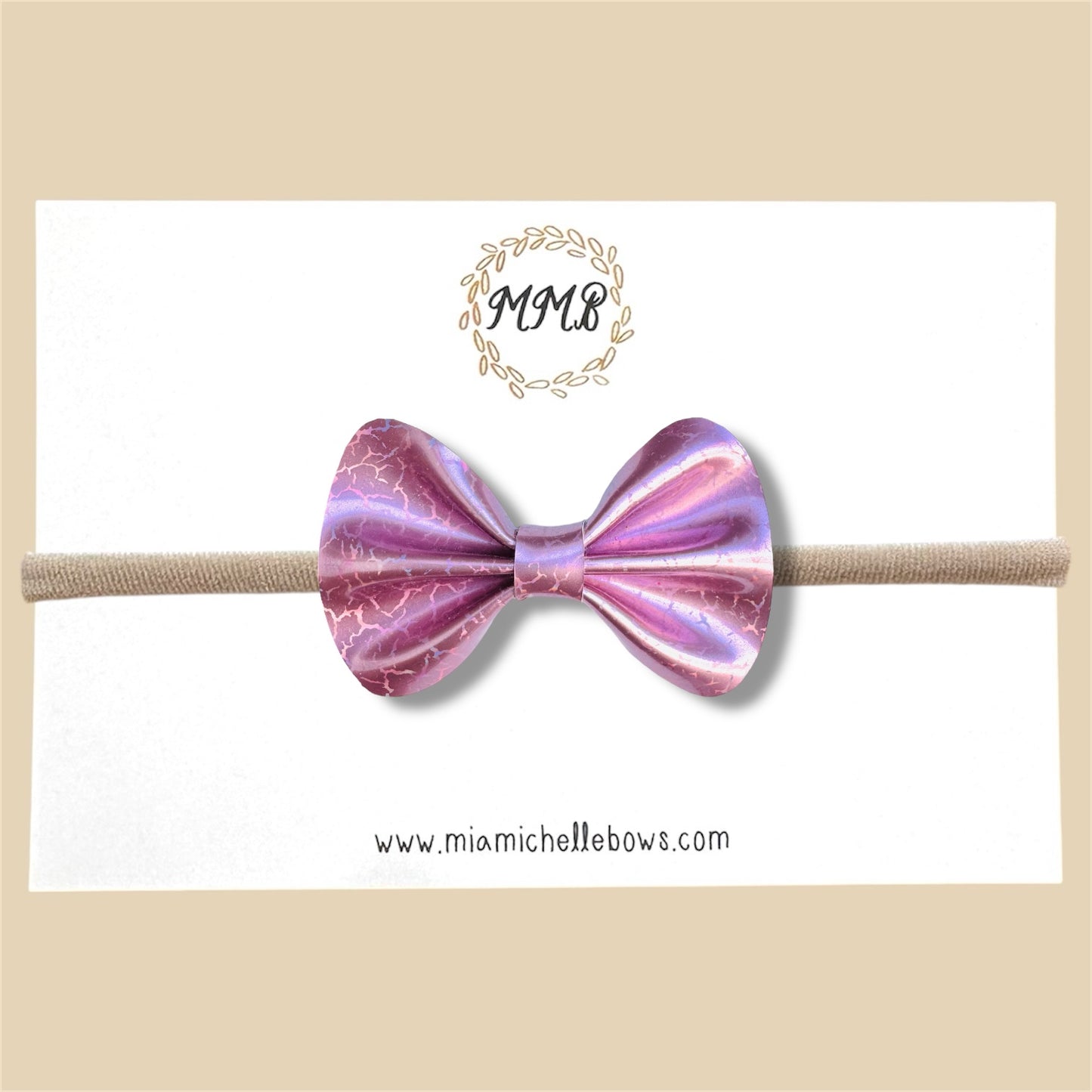 Purple Shock Vegan Leather Bow