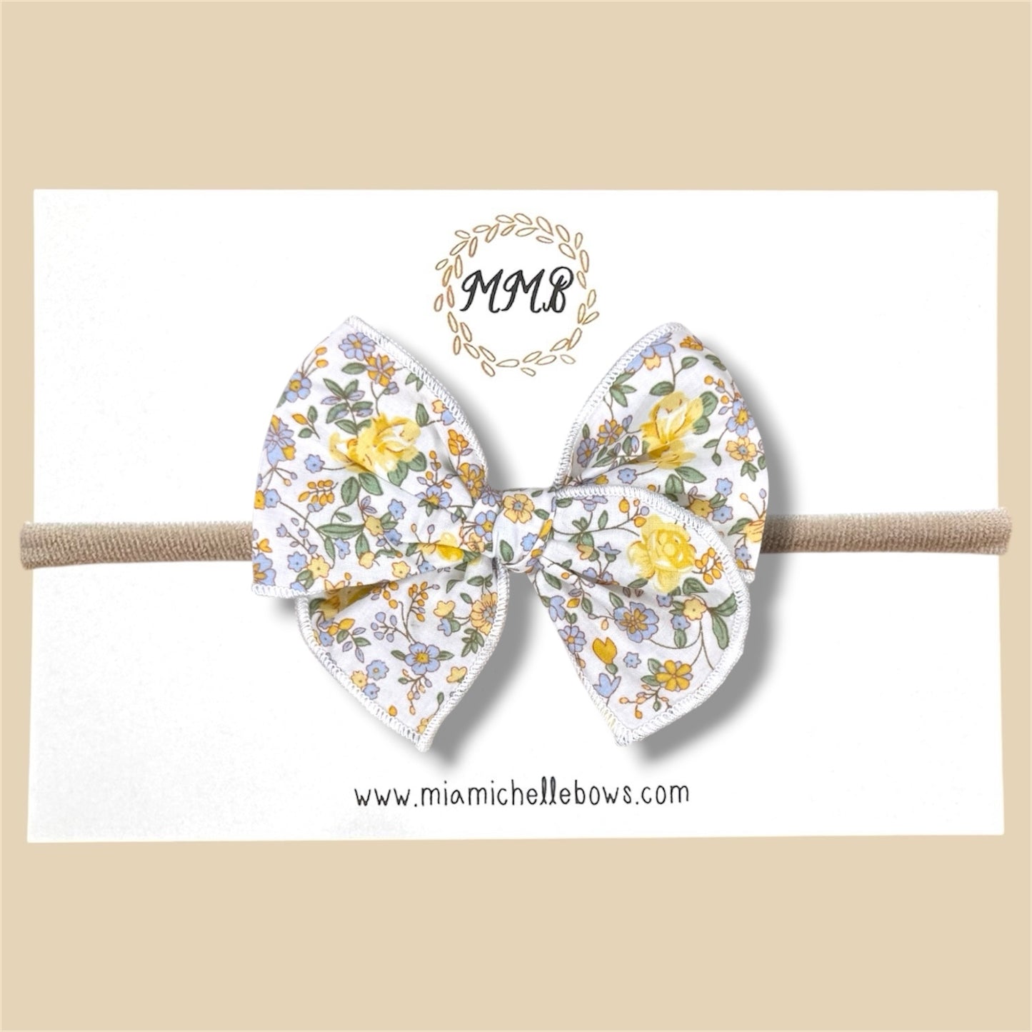 Marigold Floral Fairytale Bow
