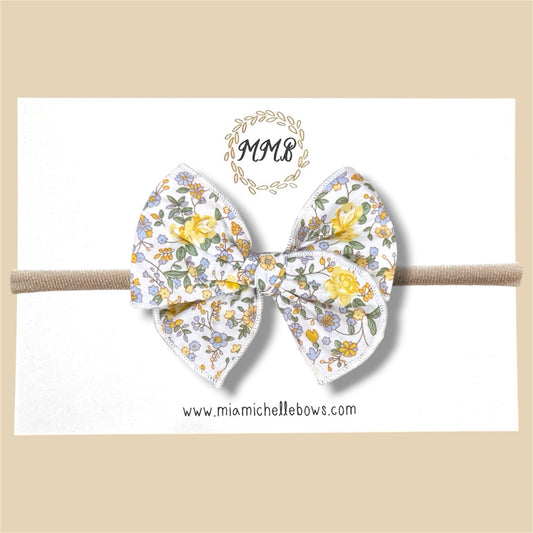 Marigold Floral Fairytale Bow
