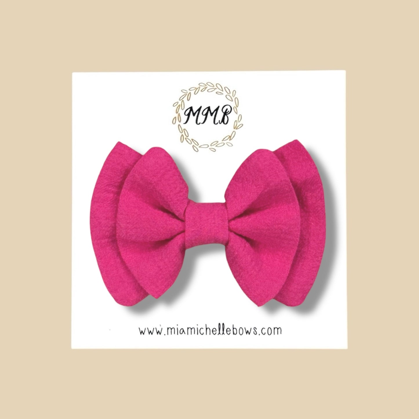 Double Layer Gauze Bow in Magenta