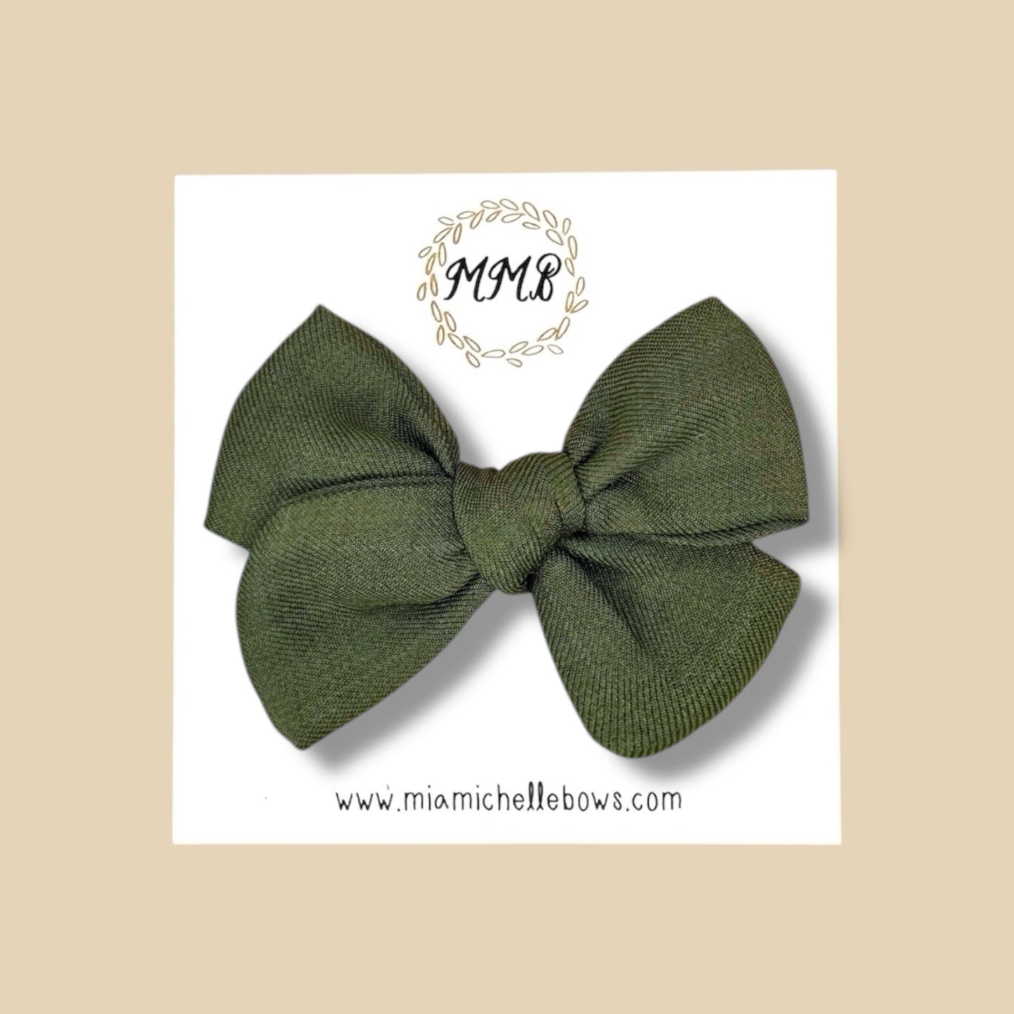 Hand Tied  Green Woven Bow