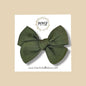 Hand Tied  Green Woven Bow