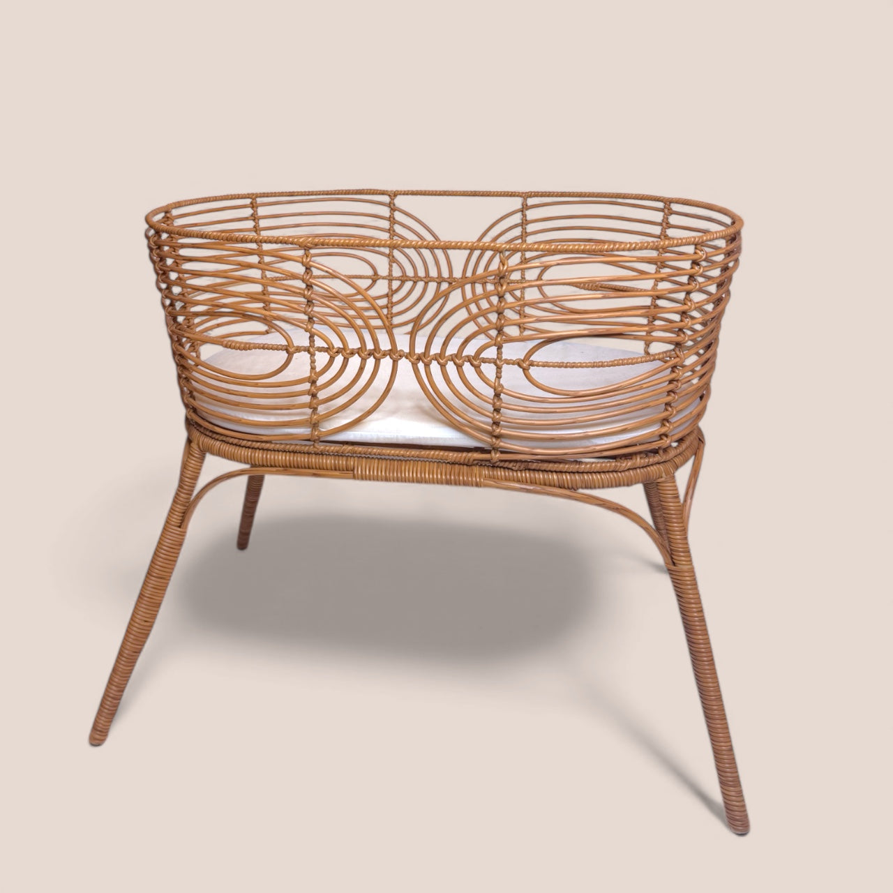 Bassinet- Faux Rattan Doll Furniture