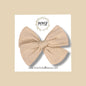 Hand-tied Gauze Bow in Tan