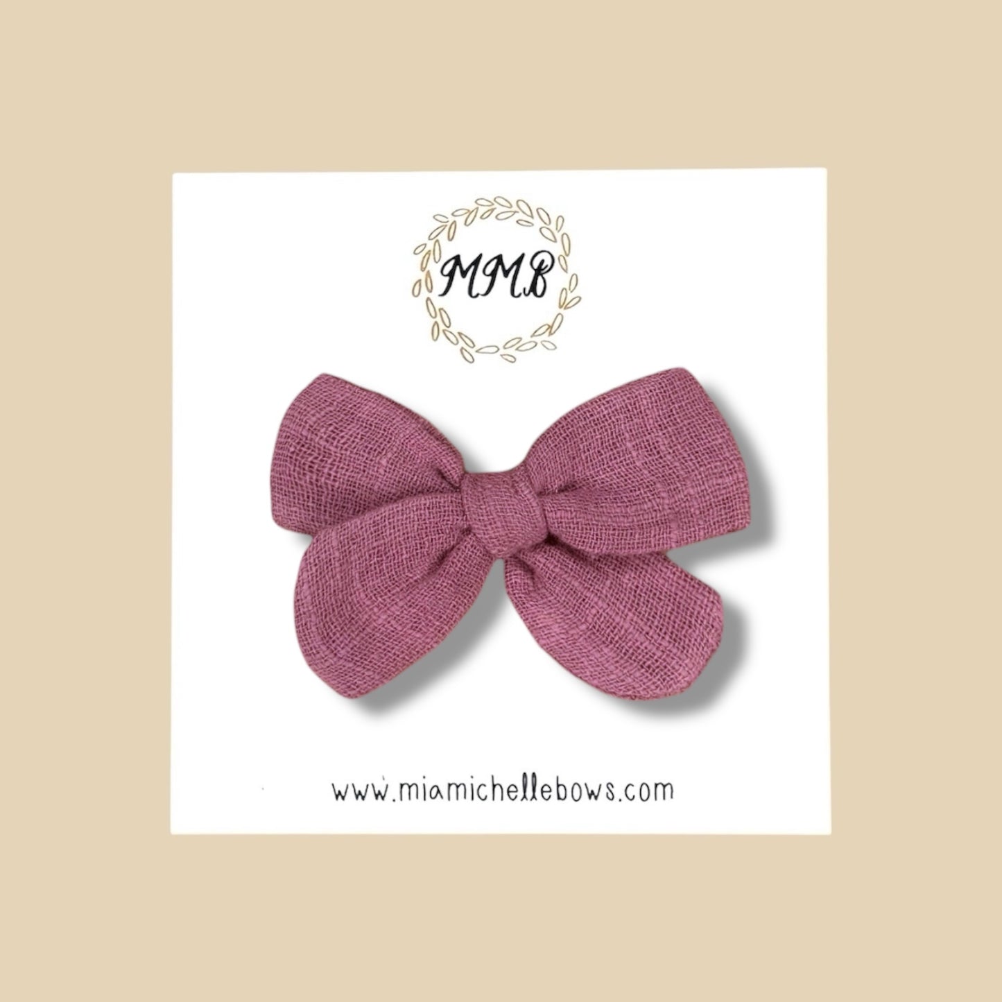Hand-tied Gauze Bow in Mauve