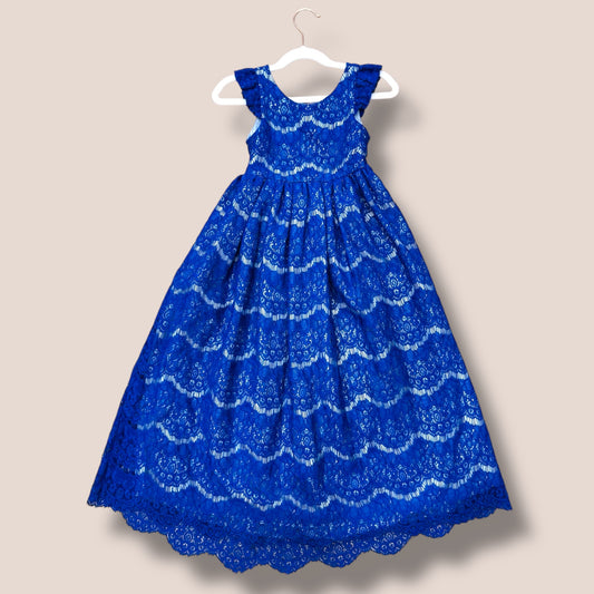 OAK Handmade Blue Lace Gown 4T