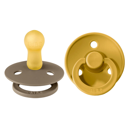 Bibs Colour Pacifier 2 Pack—Dark Oak & Mustard